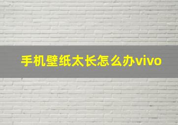 手机壁纸太长怎么办vivo