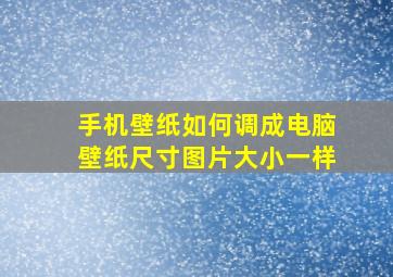 手机壁纸如何调成电脑壁纸尺寸图片大小一样