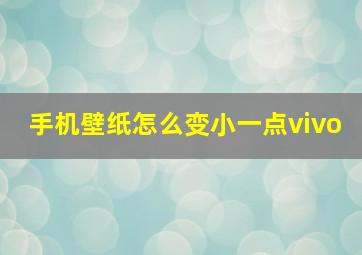 手机壁纸怎么变小一点vivo