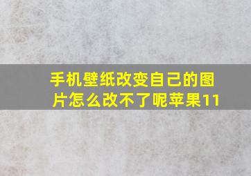 手机壁纸改变自己的图片怎么改不了呢苹果11