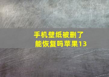 手机壁纸被删了能恢复吗苹果13