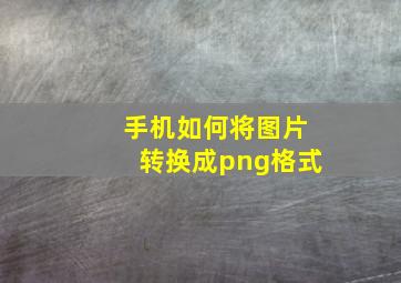 手机如何将图片转换成png格式