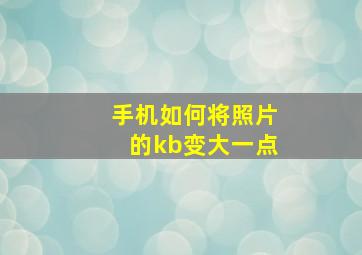 手机如何将照片的kb变大一点