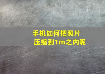 手机如何把照片压缩到1m之内呢