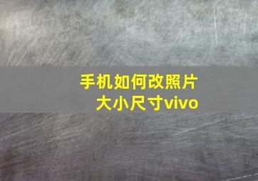 手机如何改照片大小尺寸vivo