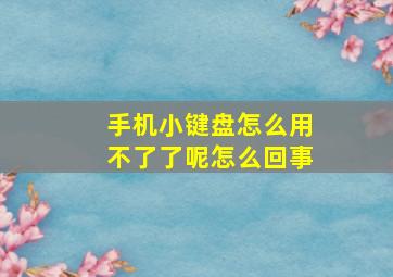 手机小键盘怎么用不了了呢怎么回事