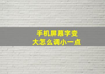 手机屏幕字变大怎么调小一点