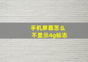 手机屏幕怎么不显示4g标志