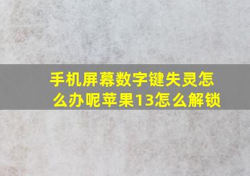 手机屏幕数字键失灵怎么办呢苹果13怎么解锁