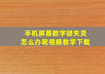 手机屏幕数字键失灵怎么办呢视频教学下载