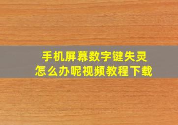 手机屏幕数字键失灵怎么办呢视频教程下载