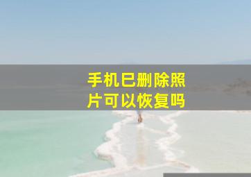 手机巳删除照片可以恢复吗