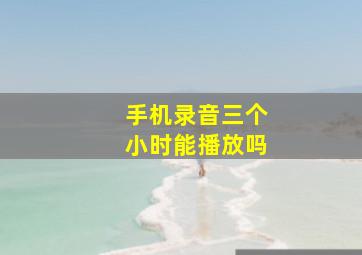 手机录音三个小时能播放吗