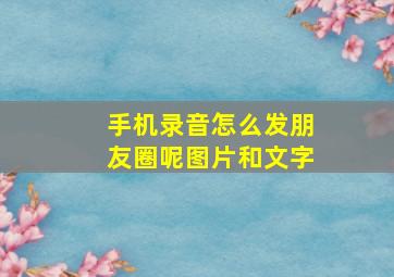 手机录音怎么发朋友圈呢图片和文字