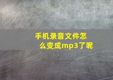 手机录音文件怎么变成mp3了呢