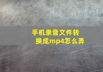 手机录音文件转换成mp4怎么弄