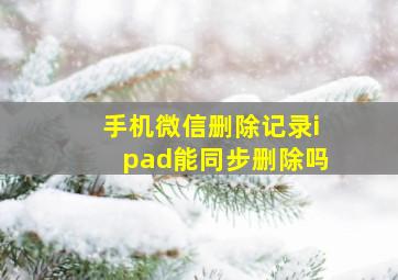 手机微信删除记录ipad能同步删除吗