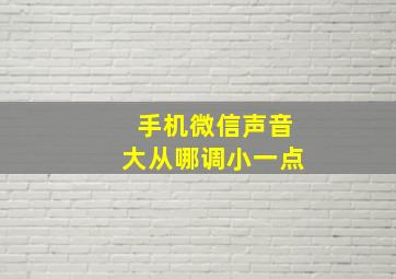 手机微信声音大从哪调小一点