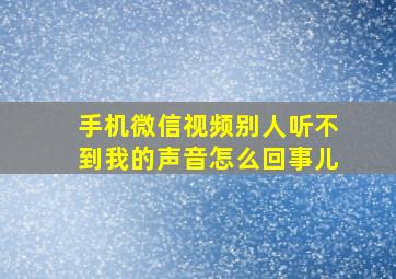 手机微信视频别人听不到我的声音怎么回事儿