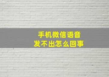 手机微信语音发不出怎么回事