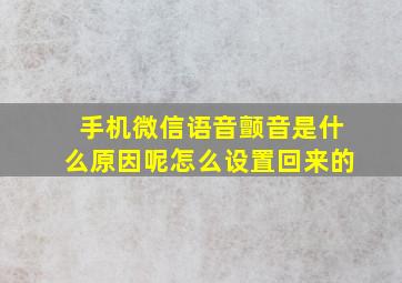 手机微信语音颤音是什么原因呢怎么设置回来的