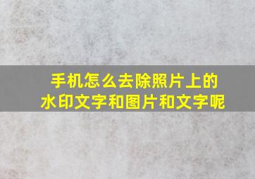 手机怎么去除照片上的水印文字和图片和文字呢