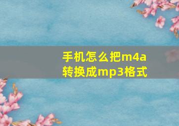 手机怎么把m4a转换成mp3格式