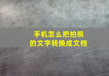 手机怎么把拍照的文字转换成文档