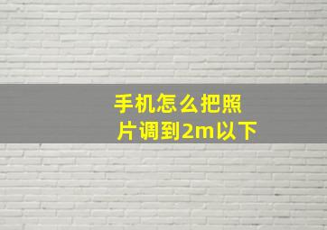 手机怎么把照片调到2m以下