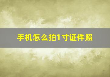 手机怎么拍1寸证件照