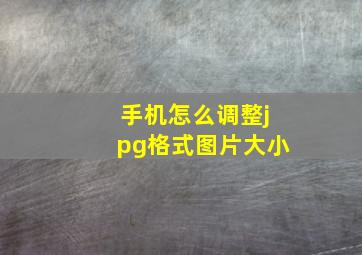 手机怎么调整jpg格式图片大小