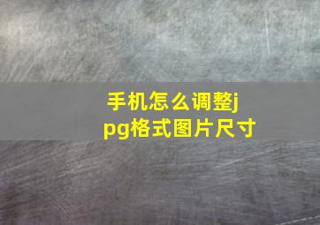 手机怎么调整jpg格式图片尺寸