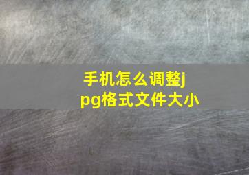 手机怎么调整jpg格式文件大小