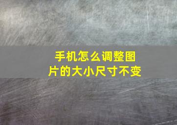 手机怎么调整图片的大小尺寸不变