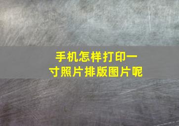 手机怎样打印一寸照片排版图片呢