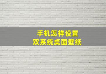 手机怎样设置双系统桌面壁纸