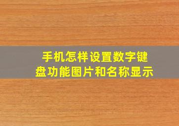 手机怎样设置数字键盘功能图片和名称显示