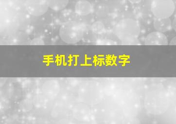 手机打上标数字