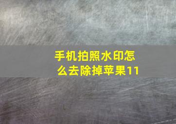 手机拍照水印怎么去除掉苹果11