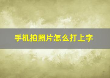 手机拍照片怎么打上字