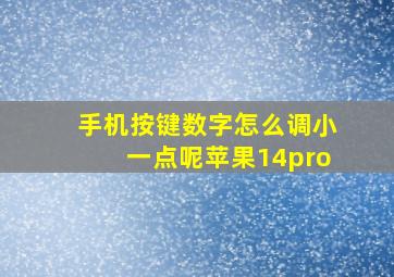 手机按键数字怎么调小一点呢苹果14pro