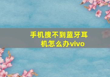 手机搜不到蓝牙耳机怎么办vivo