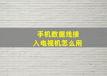 手机数据线接入电视机怎么用