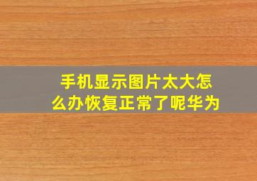 手机显示图片太大怎么办恢复正常了呢华为