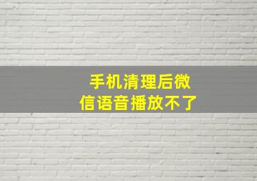 手机清理后微信语音播放不了