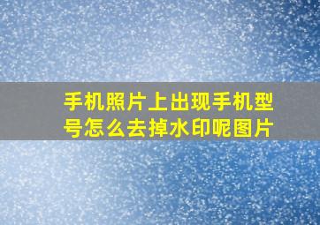 手机照片上出现手机型号怎么去掉水印呢图片