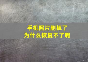 手机照片删掉了为什么恢复不了呢