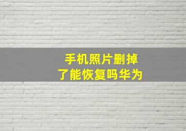 手机照片删掉了能恢复吗华为