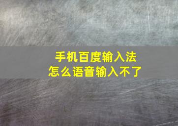 手机百度输入法怎么语音输入不了