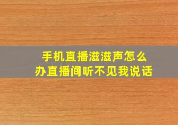 手机直播滋滋声怎么办直播间听不见我说话